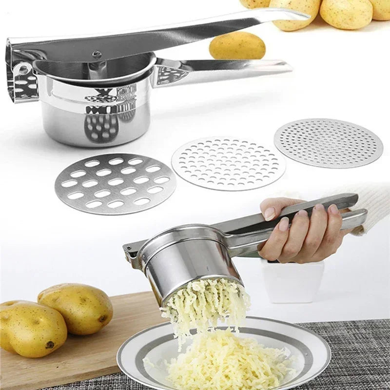 Masher RicerPress Mashed Potatoes Stainless Steel Crushing Puree Fruit