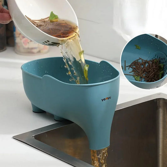 Sink Strainer Elephant Sculpt Leftover Drain Basket Fruit and Vegetable
