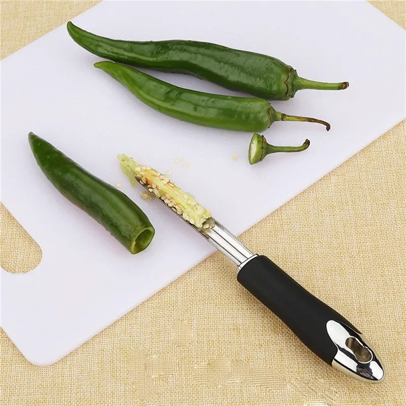 New Portable Pepper Corer Stainless Steel Zucchini Cucumber Core Remover
