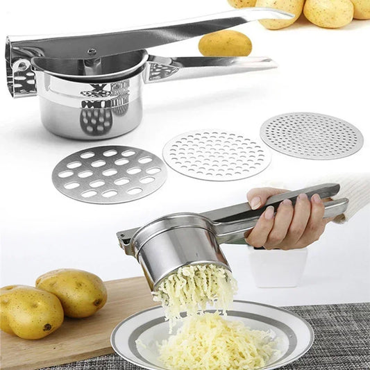 Masher RicerPress Mashed Potatoes Stainless Steel Crushing Puree Fruit